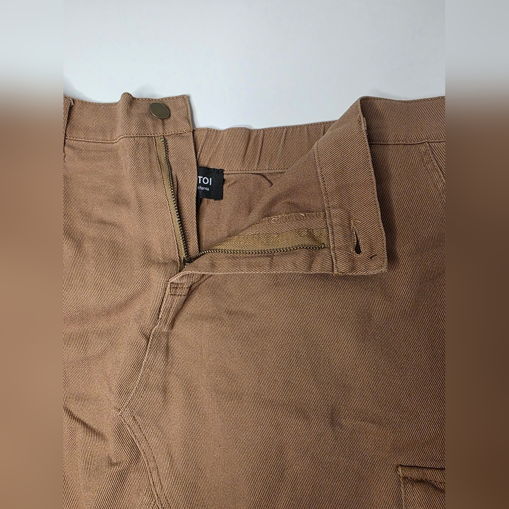 NWT C'est Toi Large Womens Cargo Khaki Mini Skirt Utility Style - Picture 6 of 10